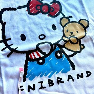 Hello Kitty White Tee with Red and Blue Accents